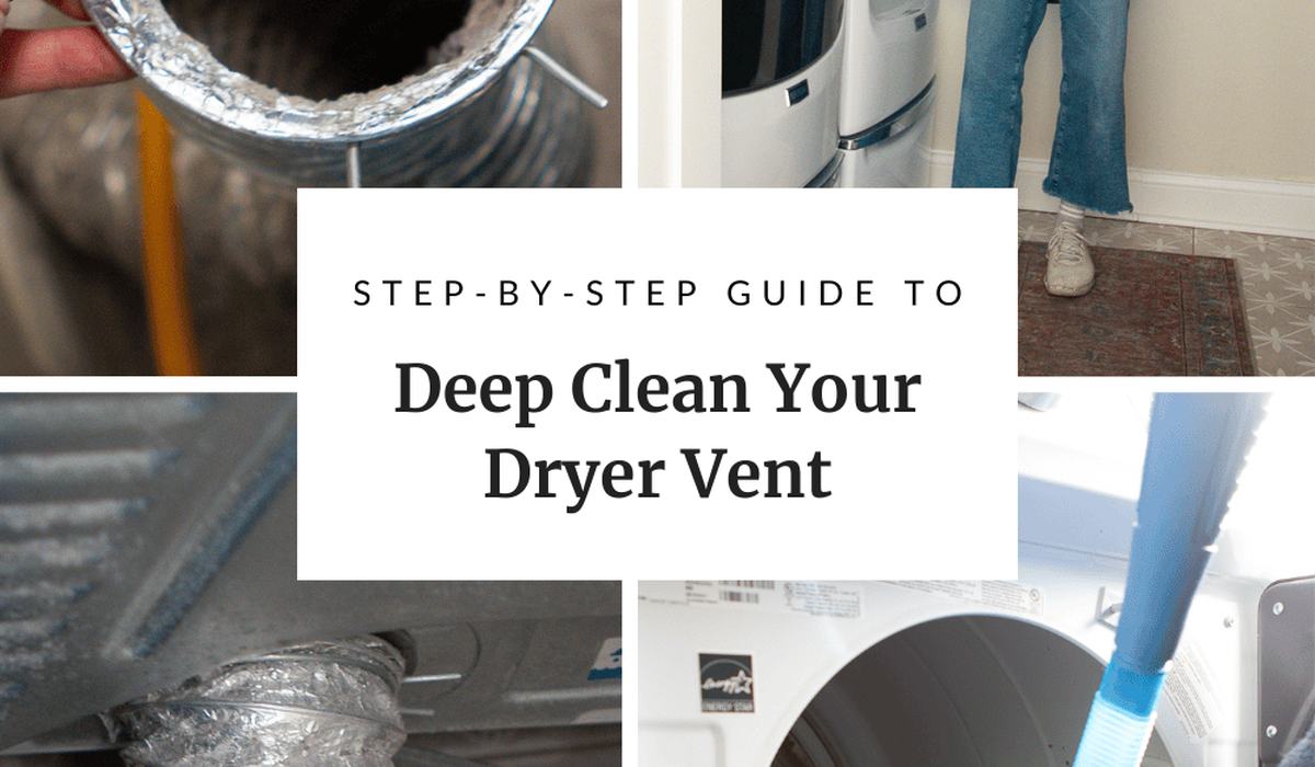 Dryer vent duct and lint being cleaned out