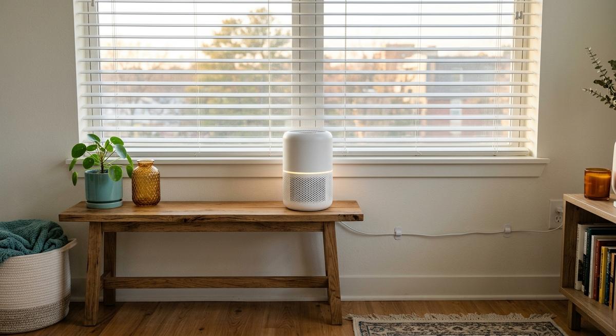 Air purifier near a shared wall